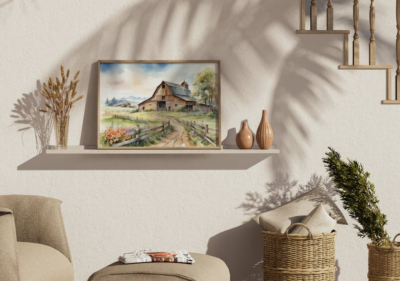 Old Barn Painting | Set of 4 Watercolor Prints | Prints of Old ...