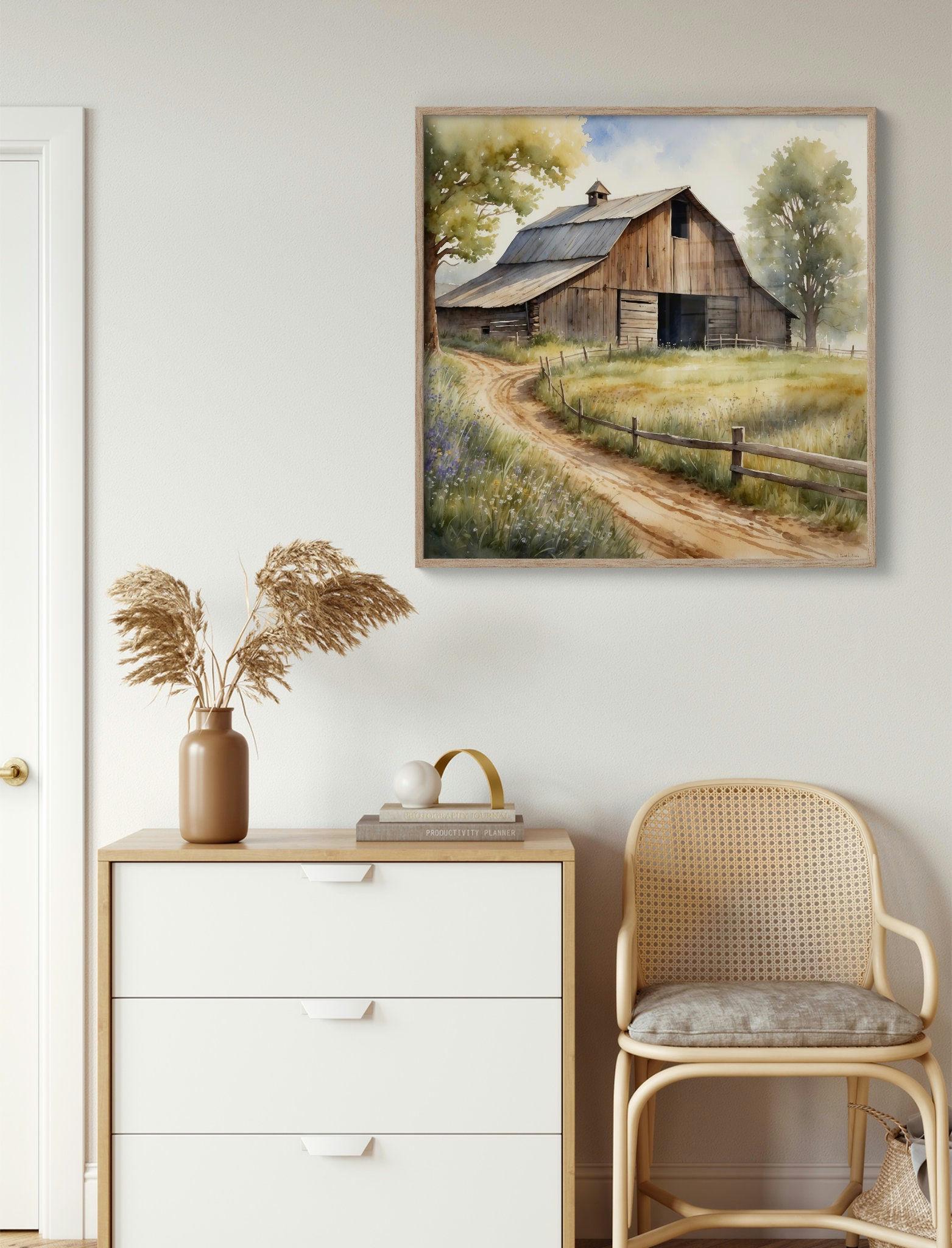 Old Barn Painting | Set of 4 Watercolor Prints | Prints of Old ...
