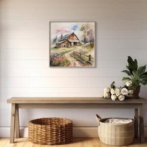 Old Barn Painting | Set of 4 Watercolor Prints | Prints of Old ...
