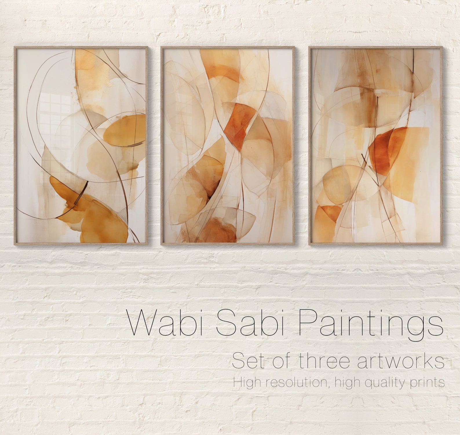 Wabi Sabi Wall Art - Set of 3 Prints. Minimalist Wall Art Trio ...