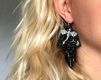 Gothic Dragon Window Dangles - Medieval Fantasy Jewelry