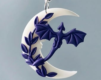Himmlische Drachen Mond Ohrringe: Mystischer Mond Schmuck