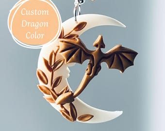 Lunar Dragon Earrings – Fantasy Polymer Clay Jewelry