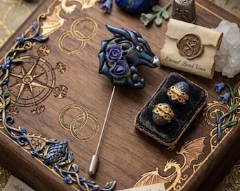 Dragon Wedding Boutonnière – Fantasy Groom Pin, Gift for Guests
