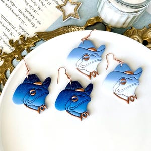 Cowboy Frog Earrings, Western Frog Jewelry, Polymer Clay Statement Earrings, Gift for Frog Lovers, Cottagecore Cowgirl Aesthetic
