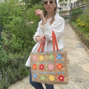 Strand-Strohtasche, Sommer-Einkaufstasche, gehäkelte Strandtasche, Bast-Strohtasche, Pool-Tasche für Frauen, Blumen-Einkaufstasche