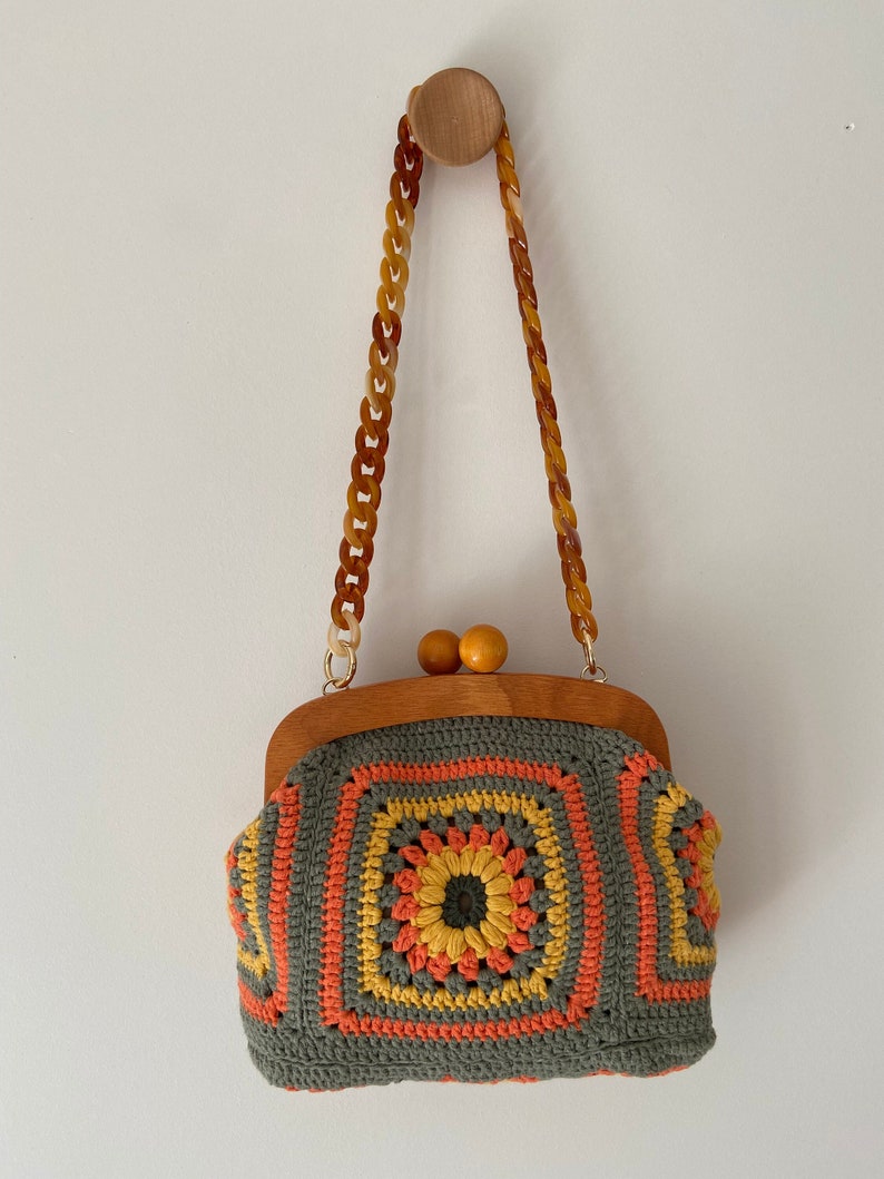 Crochet Bag	Boho Tote Bag	Crochet Purse	Summer Knitted Bag	Handmade Crochet Bag	Granny Square Bag	Crochet Handbag	Summer Party Clutch	Crochet Afghan Bag	Green Crochet Bag	Vintage Style Bag	Retro Bag	Pastel Crochet Bag