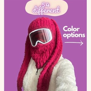 Bunny Balaclava , Ski Mask , Ski Helmet Cover , Custom Balaclava , Helmet Balaclava , Cosplay Mask , Christmas  Gift idea