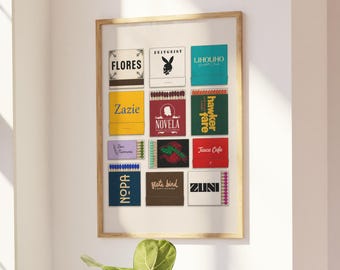 San Francisco Matchbook Art Print: Restaurant Gallery Wall Decor
