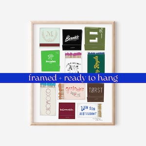 Framed Brooklyn Matchbook Print, Colorful Wall Art, Brooklyn Poster, Brooklyn Wall Art