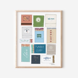 Nantucket Restaurant Matchbook Print, Colorful Wall Art, Nantucket Matches Poster, Matches Gallery Graphic Print