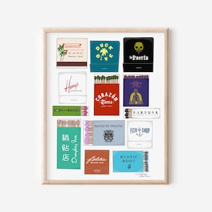 San Diego Matchbook Print, Colorful Wall Art, San Diego Wall Art, Matchbook Art