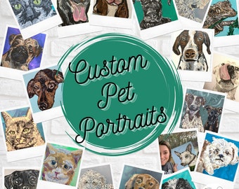 Custom Pet Portraits | Dog, Cat, Birds, Horses | Unique Gift Idea | Pet Loss Active