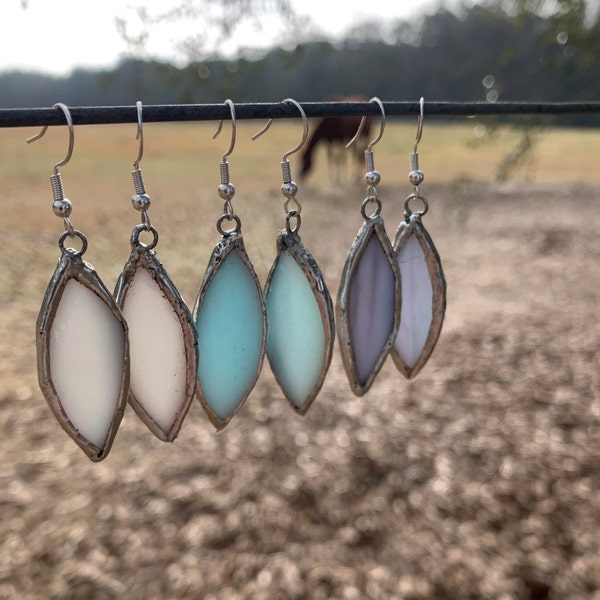 Iridescent Stained Glass Earrings