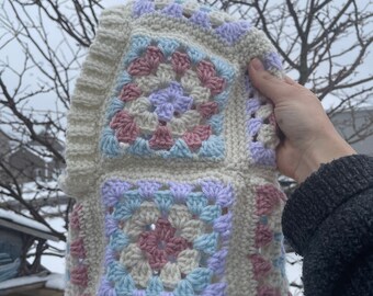 Pastel Granny Square Hood