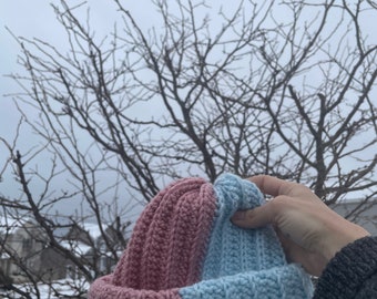 Split color beanie
