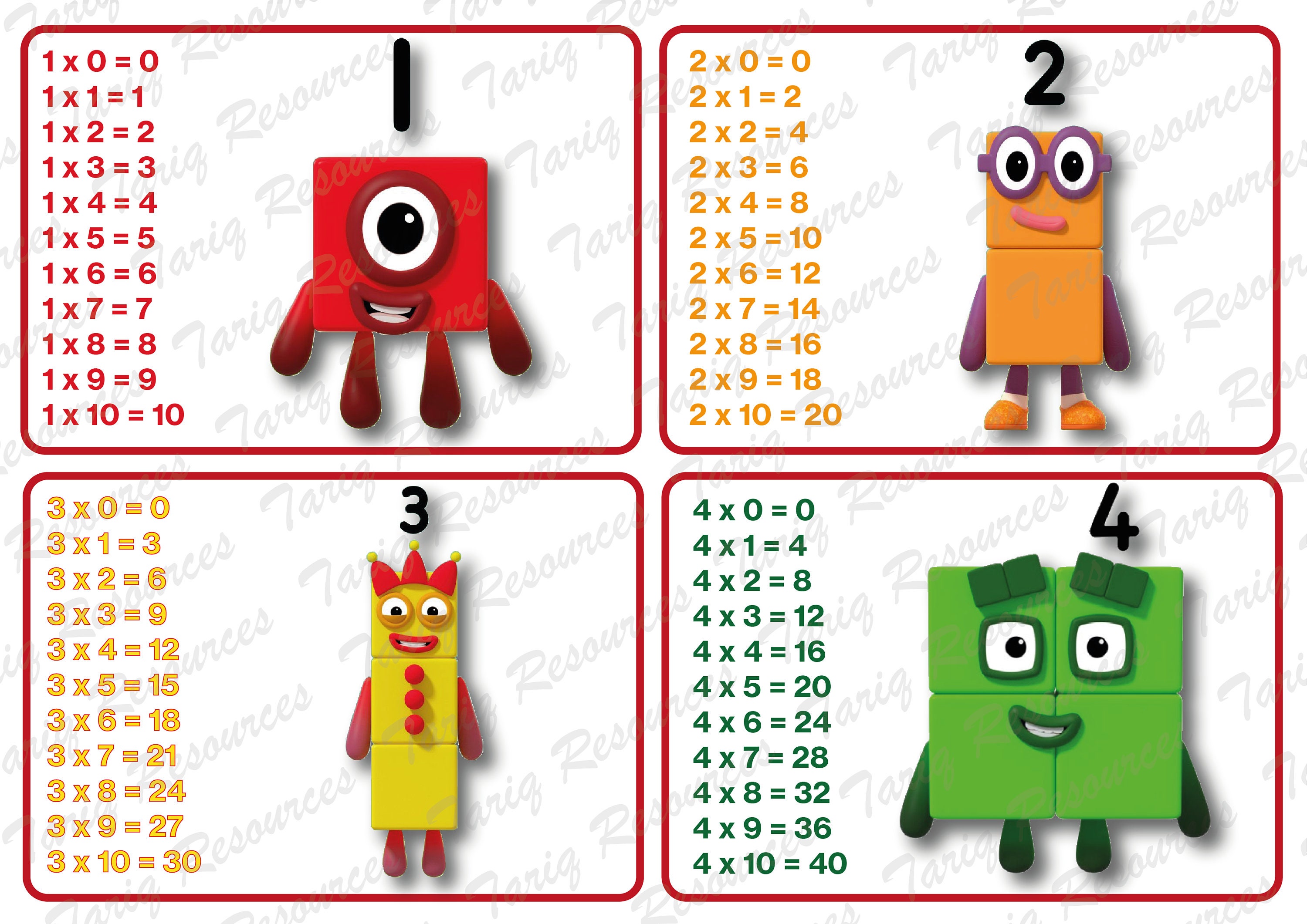 Numberblocks Flash Cards Etsy