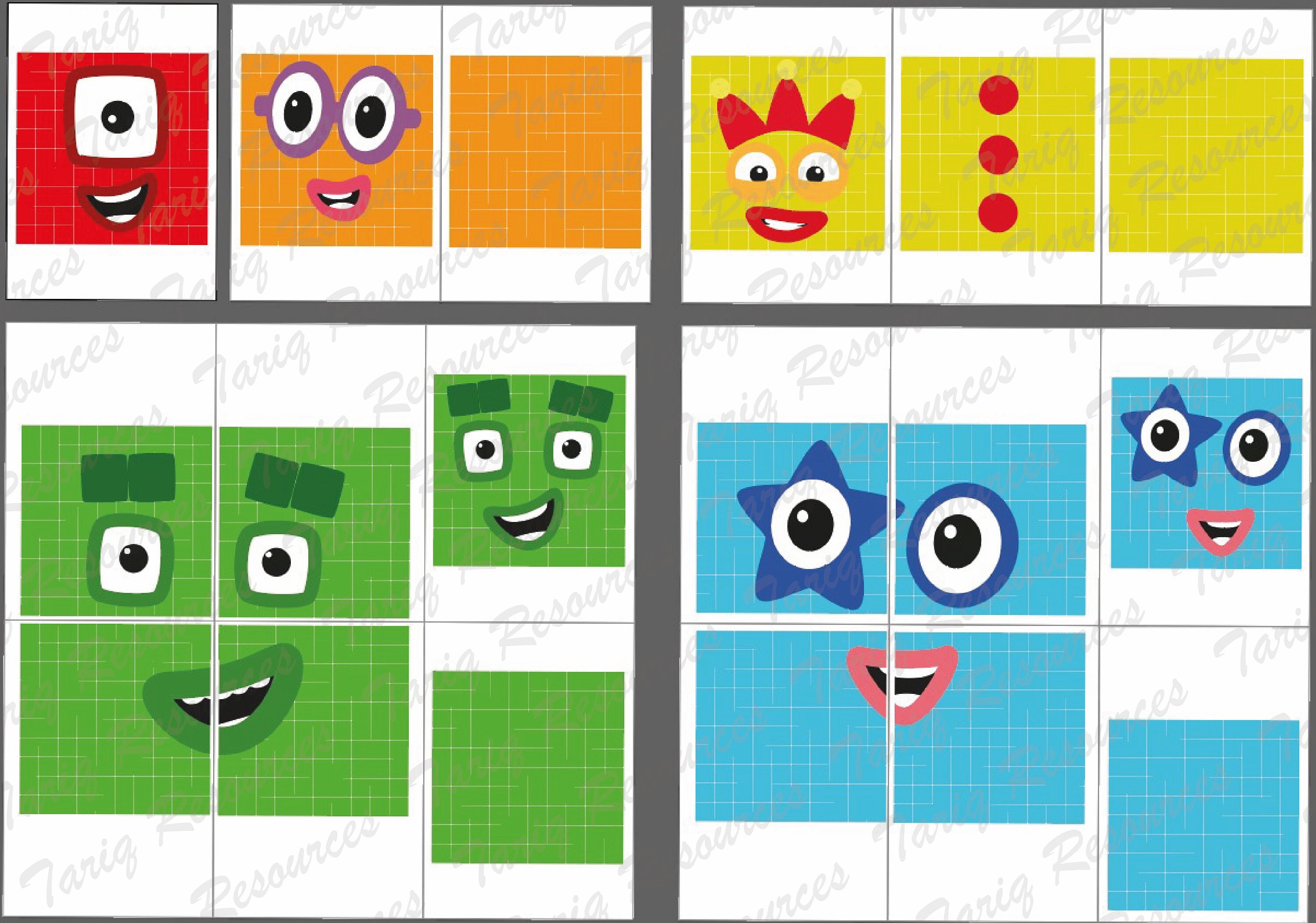 Numberblocks Faces 30 100 And Hands A4 Stickers Annadesignstuff