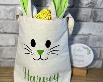 Easter Bunny Ear Bag/ Egg Hunt Bag/ Personalised Easter Bag/Easter Tote