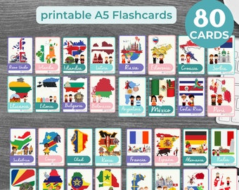 Learn SPANISH countries flashcards SPANISH Educational Printable Flashcards Spanish English Pdf Homeschool Flashcards teachingmaterial
