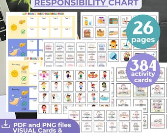 Kids DAILY tasks ROUTINE Cards Visual Schedule Toddler Routine Chart for Kids Chore Chart Daily Rhythm Checklist Preschool PEC Cards