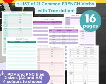 Frans Engels Pdf-vervoeging FRANS WERKwoordvervoeging Oefenen AFDRUKBARE werkbladen Downloaden Taalstudie leren GoodNotes