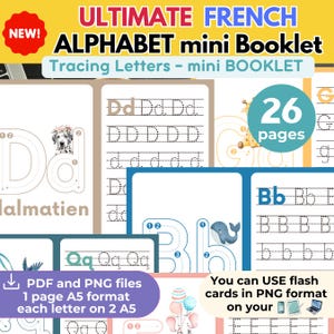 Learn FRENCH ALPHABET tracing letters Learn to write French alphabet Writing skills Tracing Font Preschool Learning Homeschooling French