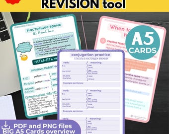 Russian English pdf Learn RUSSIAN GRAMMAR Overview Russian VERBS in Present Tense flashcards Russian Educational Printable Flashcards