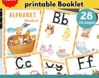 Cartes flash de l'alphabet espagnol : livret de l'alphabet espagnol imprimable pour débutant, école à la maison (téléchargement numérique)