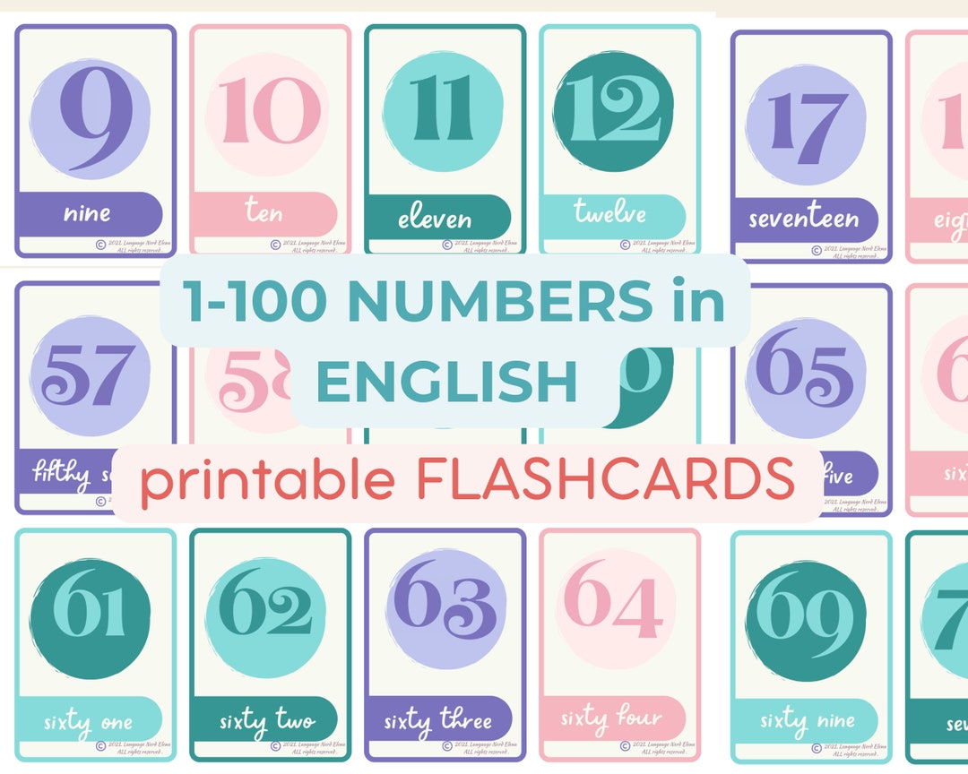 ENGLISH NUMBERS Flashcards English Language Learning Flashcards