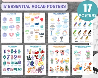 Spanish English pdf education posters 17 Bilingual Spanish Educational Posters Spanish English Learning Posters Homeschool Printable