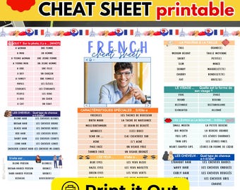 French Language Vocabulary Cheat Sheet: Describe People (PDF) French Hacks French English Pdf