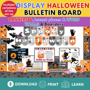 Halloween Bulletin Board Kit | Classroom Decor (Digital Download)