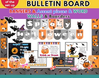 Halloween Bulletin Board Kit | Classroom Decor (Digital Download)