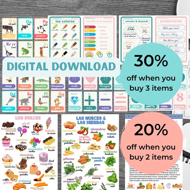 Spanish Food Sweets Flashcards Bilingual Spanish-english Pdf Flashcards ...