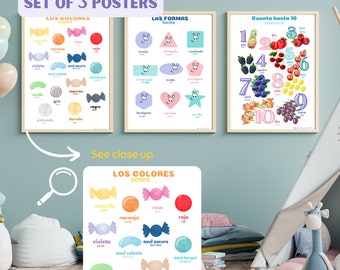 Spanish English Pdf Bilingual Spanish Educational Posters Spanish to English 3 Learning Posters Educational Posters Homeschool Printable