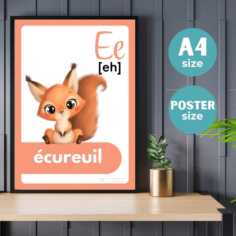 Cursive French Alphabet Posters: Watercolor Animal Classroom Decor ...