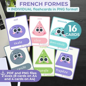 FORMES DU FRANÇAIS Cartes-éclair BILINGUES Français (langue) Éducatif Cartes-éclair imprimables Enseignement à domicile Enseignement du français Matériel d'apprentissage