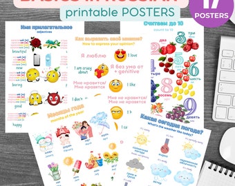 Russian English Pdf Learn Russian 17 Bilingual RUSSIAN Educational Posters 17 Educational Posters Homeschool Printable Digital Download