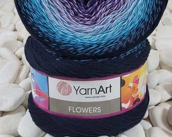 Yarnart Flowers-Cakes,Batic Yarn,cake yarn,yarn dres,Grade Yarn,Gradient Cotton,Yarn s,250 grams,1000 mt,8.82 oz,1093 yards