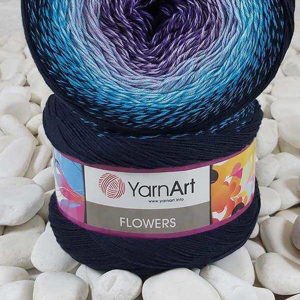 Yarnart fleurs-gâteaux, fil Batic, laine pour gâteaux, fils, fil de qualité, coton dégradé, fils, 250 grammes, 1000 mt, 8,82 oz, 1093 yards