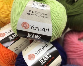 Yarnart jeans, crochet Baby Yarns, jeans Yarn, fil de coton amigurumi, fil amigurumi sport, fil multicolore, poids sport, poids bébé, jouets tricotés