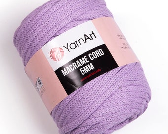 Cordón de macramé YarnArt de 5 mm: Cuerda de mezcla de algodón para tejer y crochet
