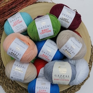 Gazzal Baby Cotton,Knitting Yarn,Crochet Yarn,Hypoallergenic YarnKnitting Yarn,Crochet Yarn,Baby Yarn,Gazzal Yarn,Hypoallergenic Yarn