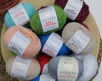 Gazzal Baby Cotton,Knitting Yarn,Crochet Yarn,Hypoallergenic YarnKnitting Yarn,Crochet Yarn,Baby Yarn,Gazzal Yarn,Hypoallergenic Yarn