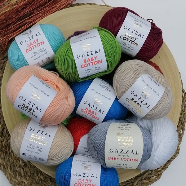 Gazzal Baby Cotton,Fil à tricoter,Fil à crochet,Fil hypoallergéniqueFil à tricoter,Fil à crochet,Fil pour bébé,Fil Gazzal,Fil hypoallergénique