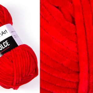 Yarnart Dolce,Velvet Yarn,Blanket Yarn,Velour Yarn,Plush Yarn,Bulky Yarn,Soft Yarn, Hypoallergenic Yarn,Summer yarn,3.52 Oz,131Yds