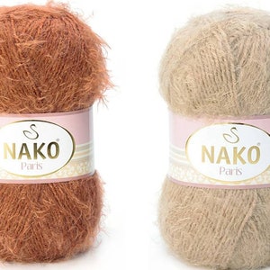 Nako Paris,100g 3.52oz 245m 267yd Scarf Yarn,Crochet yarn, acrylic yarn, Shawl yarn, winter yarn, hat yarn,Knitting Yarn,Nako Paris Yarn