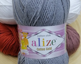 Alize Cotton Gold-Hand Knitting Yarn,baby cotton Amigurumi Crochet,100 grams, baby cotton yarn