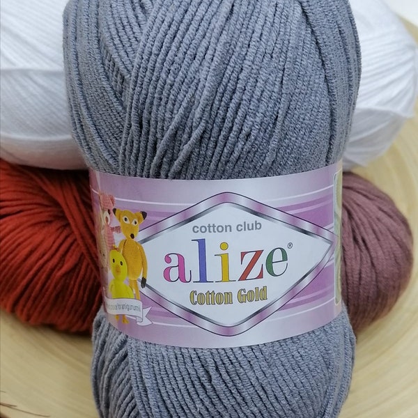 Alize Cotton Gold-Hilo para tejer a mano, algodón para bebé Amigurumi Crochet, 100 gramos, hilo de algodón para bebé